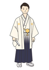 „Ç§„É©„Çπ„ÉàÁ¥†Êùê_Ê≠£Èù¢„ÇíÂêë„ÅèË¢¥Âßø„ÅÆÁî∑ÊÄß_ÂÖ®Ë∫´_„Éô„ÇØ„Çø„Éº