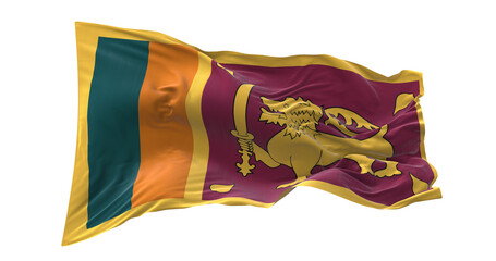 3d illustration flag of Sri Lanka. Sri Lanka flag waving isolated on white background with clipping path. flag frame with empty space for your text.