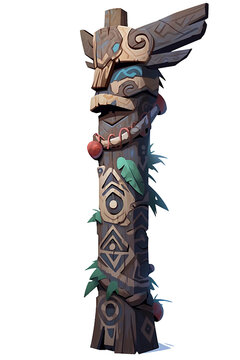 a Totem. isolated object, transparent background
