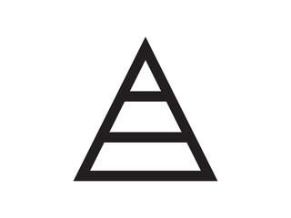 Pyramid Chart. Flat Vector Icon illustration. Simple black symbol on white background. Black pyramids Egyptian icon. Simple illustration of tourism black pyramids Egyptian vector icon