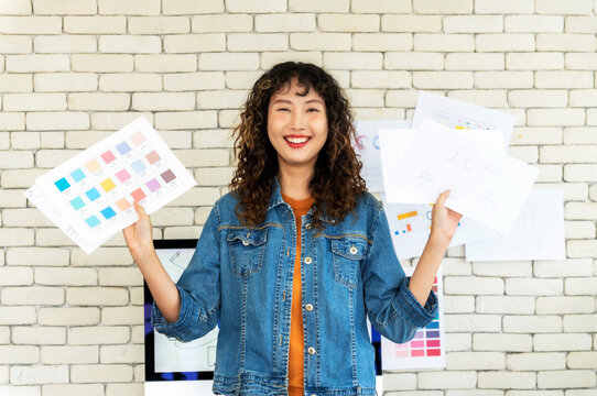 Portrait of attractive female graphic designer