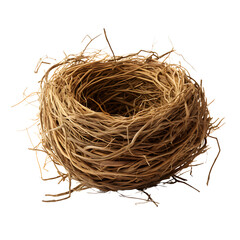 Bird's Nest Isolated on Transparent or White Background, PNG