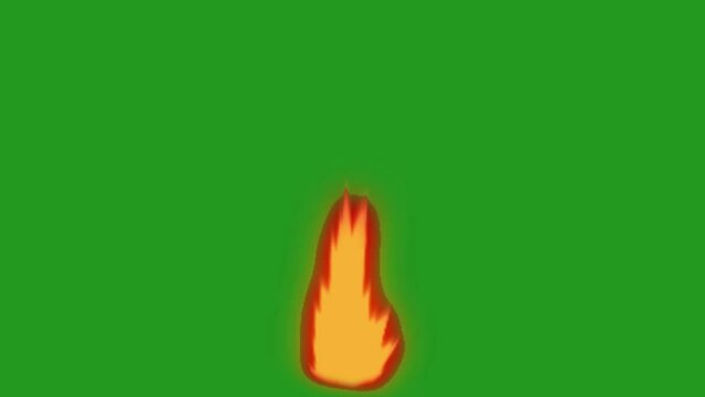 Bomb Explosion Footage. Cartoon dark smoke fire explosion, with green screen.