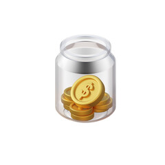 Jar of Coin 3D icon