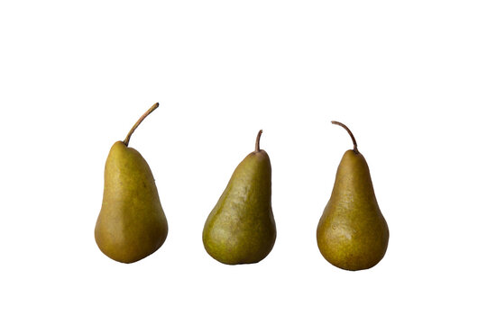 Bosc pears on isolated transparent background