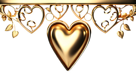 Golden antique picture frame (background transparent) png with alpha channel