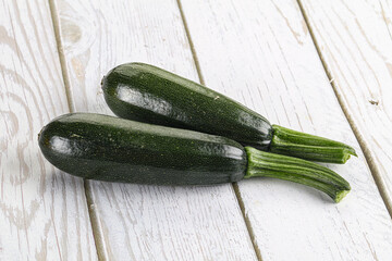 Sliced raw young green zucchini