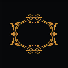 floral classic emblem landscape design vector