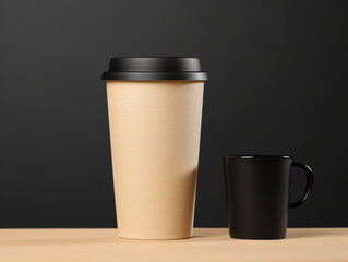 Cup of coffee with milk. Generative Ai