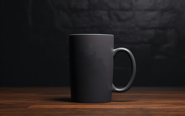 Black coffee mug mockup. Generative Ai