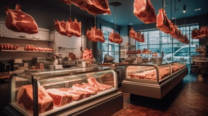 Fotobehang Butcher shop premium. © visoot