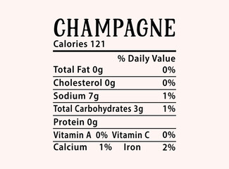 Champagne Nutrition Facts Christmas