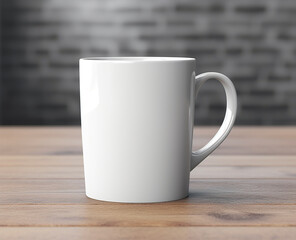 Cup of coffee on wooden table. Generative Ai