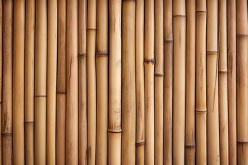 Natural bamboo background. Fence of the dry reeds - obrazy, fototapety, plakaty