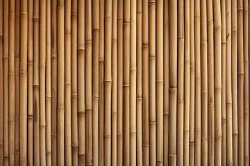 Gardinen Natural bamboo background. Fence of the dry reeds © twilight mist