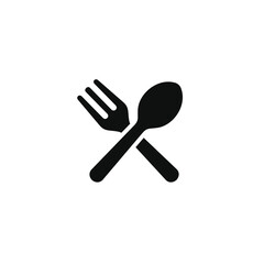 Restaurant icon isolated on white background. Fork and spoon icon