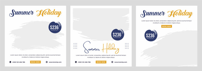 Travel holiday vacation social media post web banner