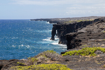 Fototapeta na wymiar cliffs big island volcanoe national park