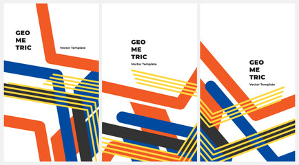 Geometric banner. Set of vector illustrations. Clean style backgrounds