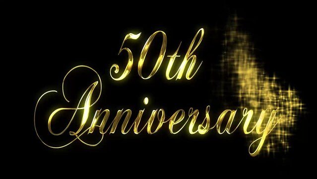Animated anniversary greeting with gold text and stars