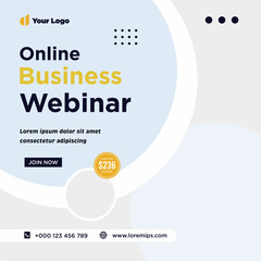 Digital marketing live webinar and corporate social media or template banner
