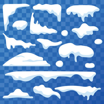 Vector cartoon image of fallen snow. Winter and cold concept. Element for your design.