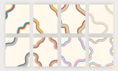 Groovy retro wavy lines backgrounds
