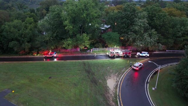 Aerial View of a Motor Vehicle Car Accident
