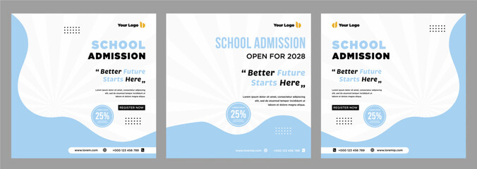School admission banner or social media template
