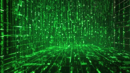 Futuristic digital matrix particles grid virtual reality abstract cyber space background