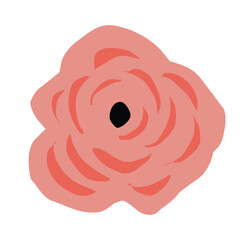 pink abstract floral hand drawn icon for decoration, wedding invitation card, anniversary, greetings.