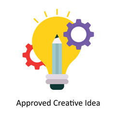 Approved Creative Idea vector Flat Icon Design illustration. Symbol on White background EPS 10 File 