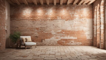 red brick wall texture classic background with empty space for text