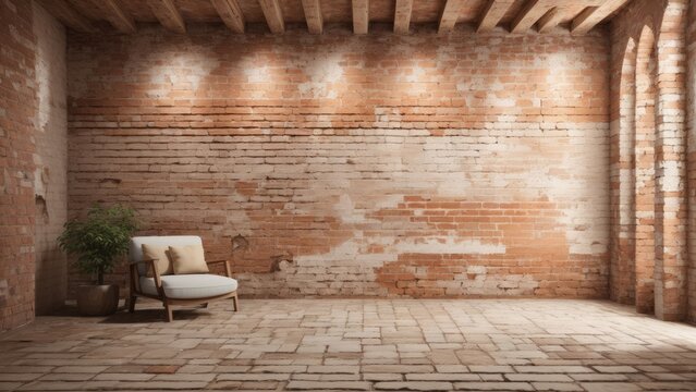 Fototapeta red brick wall texture classic background with empty space for text