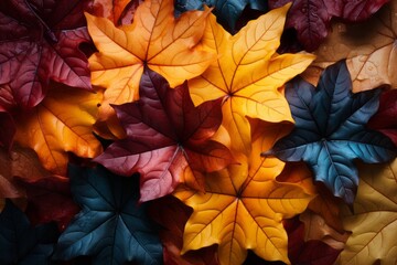 Naklejka na ściany i meble autumn yellow leaves