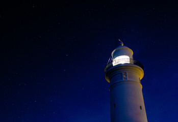 The Macquarie Lighthouse at Vaucluse NSW shot against the stars.