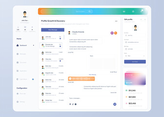 Infographic dashboard. UI design with graphs, charts and diagrams. Web interface template for business presentation.