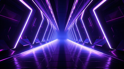 Fototapeta na wymiar Futuristic Sci Fi Laser Neon Shapes Glowing Light