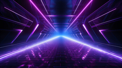 Futuristic Sci Fi Laser Neon Shapes Glowing Light 