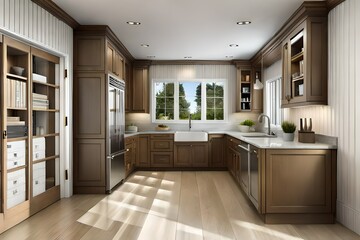 Fototapeta na wymiar modern kitchen interior trendy