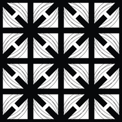 Seamless Geometric Black and White Abstract Pattern
