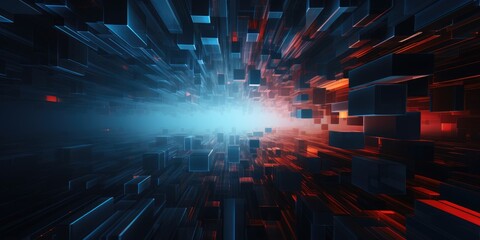 Obraz premium Digital tech tunnel