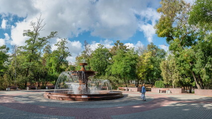 Fountain in Taras Shevchenko Park in Odessa, Ukraine