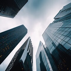 Naklejka premium skyscrapers in the city