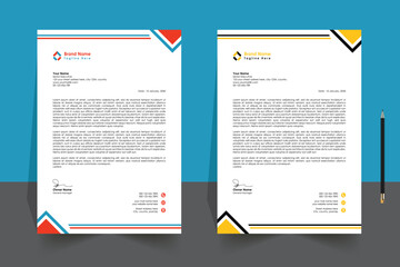 modern corporate letterhead business pad design template print-ready Free Vector