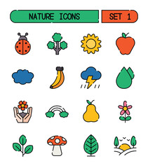 Set Of Nature And Environment Icons
