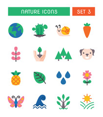 Set Of Nature And Environment Icons