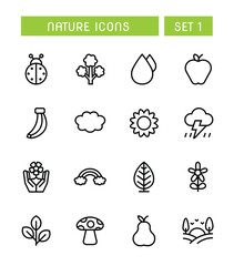 Set Of Nature And Environment Icons