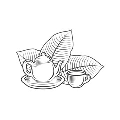 illustration of kratom tea, vector art.
