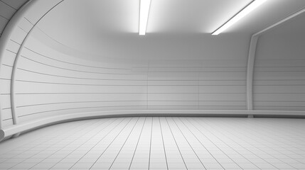 White Underground subway station corridor background with empty space for text. copy space background subway